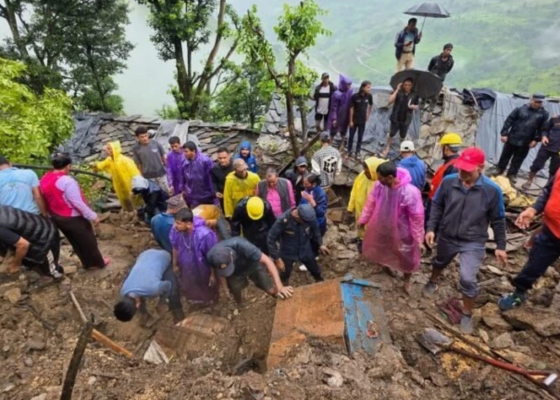 पाल्पामा पहिरोले पुरिएर दुई जनाको मृत्यु, तीन जना बेपत्ता